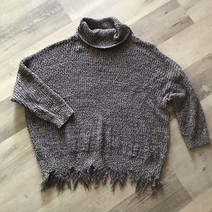 Umgee Distressed Chinelle Turtleneck Sweater 2XL Shabby Chic Cozy Comfy lounge